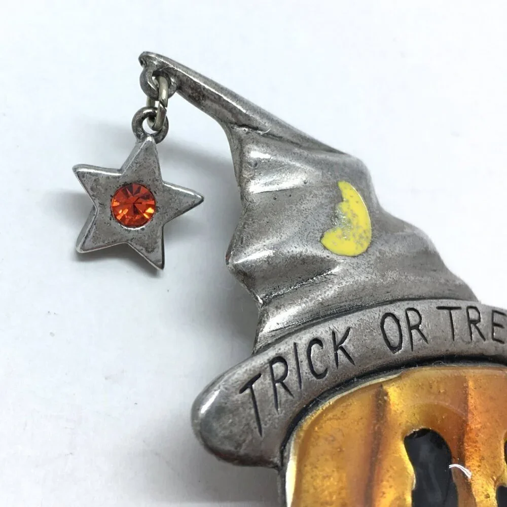 Halloween Pumpkin Brooch Jack O'Lantern Pin Halloween Trick or Treat Jewelry